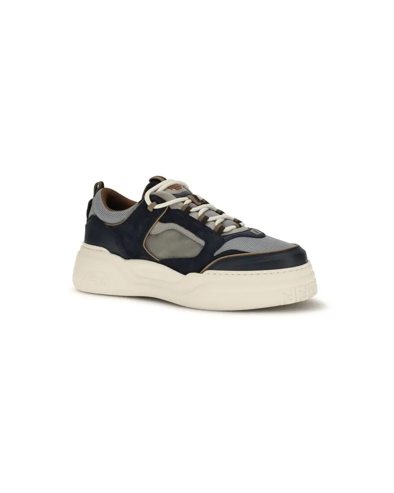 Fendi Men's Multicolor Calf Leather Bos Taurus Athletic Sneakers Multicolor