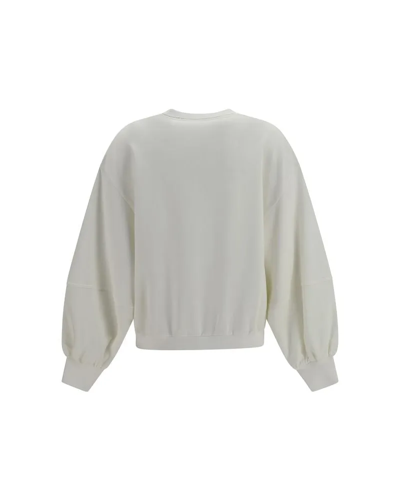 Brunello Cucinelli Cotton and Linen Blend Sweatshirt — White White