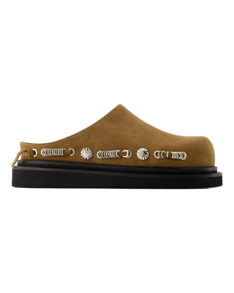 Toga Women's Aj1380 Sandals -  Leather Brown Calfskin Shoes Flat-Shoes Brown