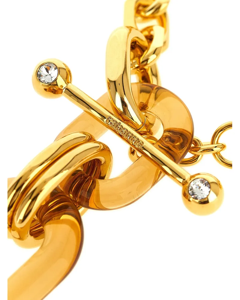 Paco Rabanne Oversized Link Chain with Resin Pendant Necklace — Gold Gold