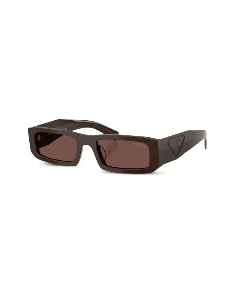 Prada PRD09SD Rectangular Frame Sunglasses — Brown Brown