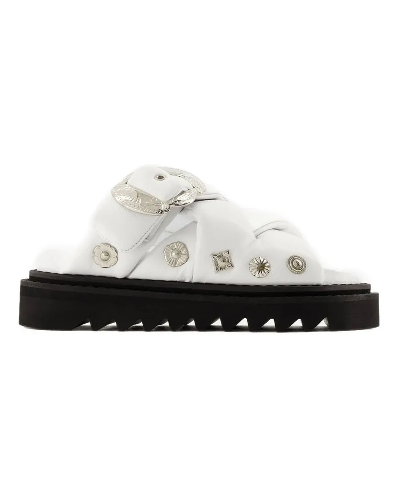 Toga Women's Sandals Leather White Shoes Mules White