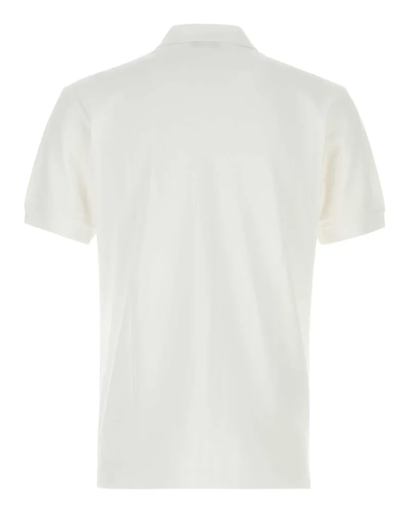 Comme des Garçons Men's Red Emblem Polo Shirt White Cotton White