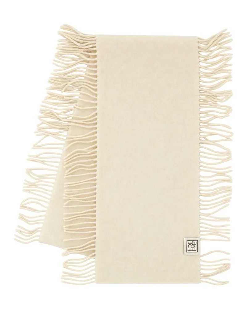 Totême Cashmere Tassel Scarf — Ivory Ivory