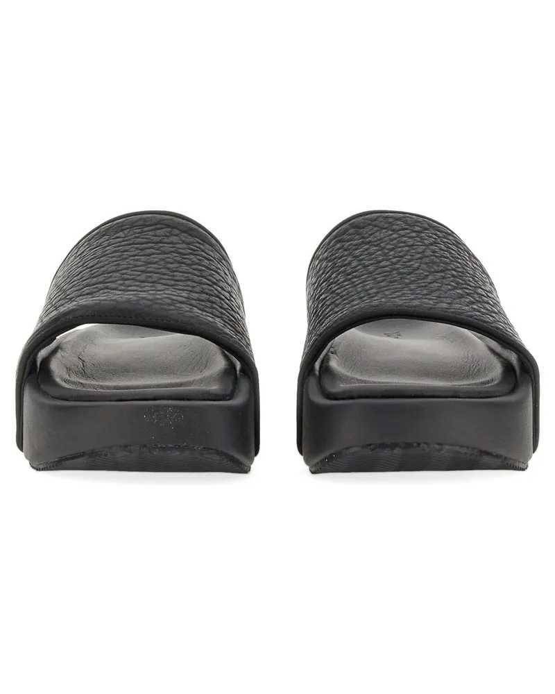 adidas Grained Finish Rubber Sole Slide Sandal — Black Black