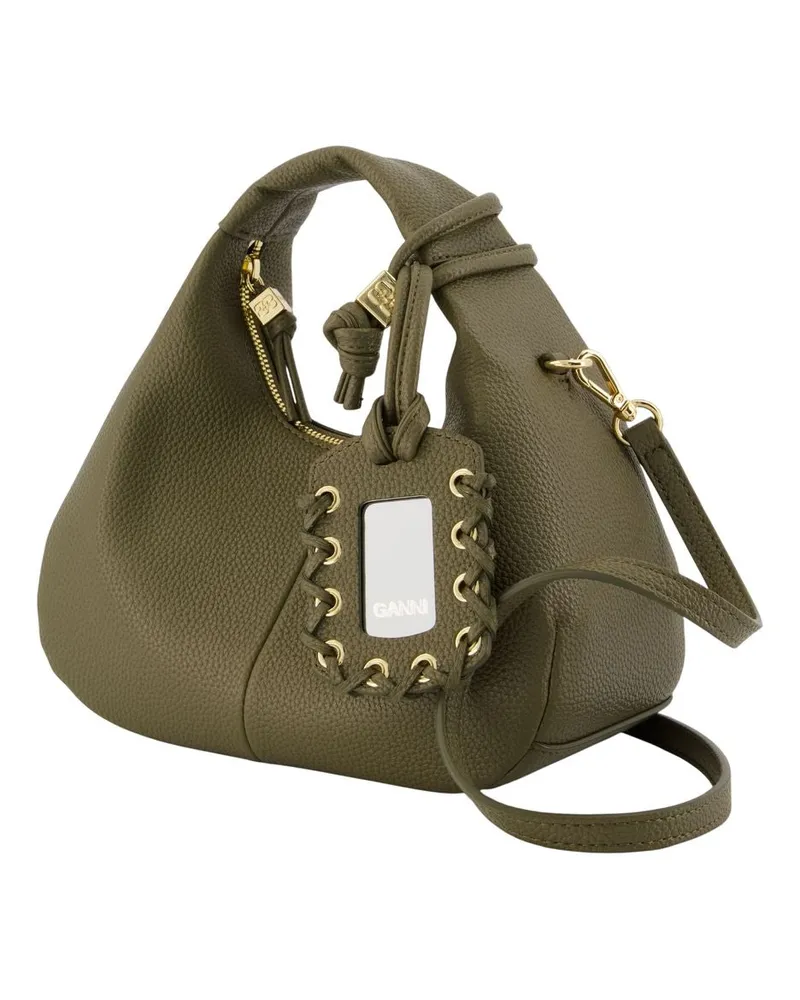 Ganni Women's Grommet-Accented Synthetic Hobo Khaki Khaki