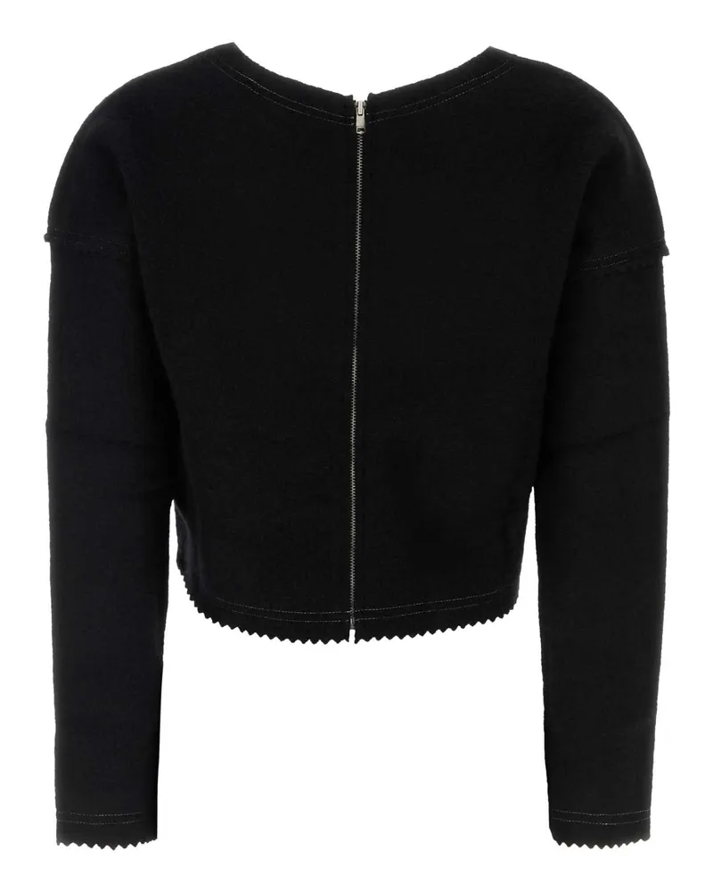 Max Mara Women's Black Wool Blend Crespo Sweater Nero Maglieria Black