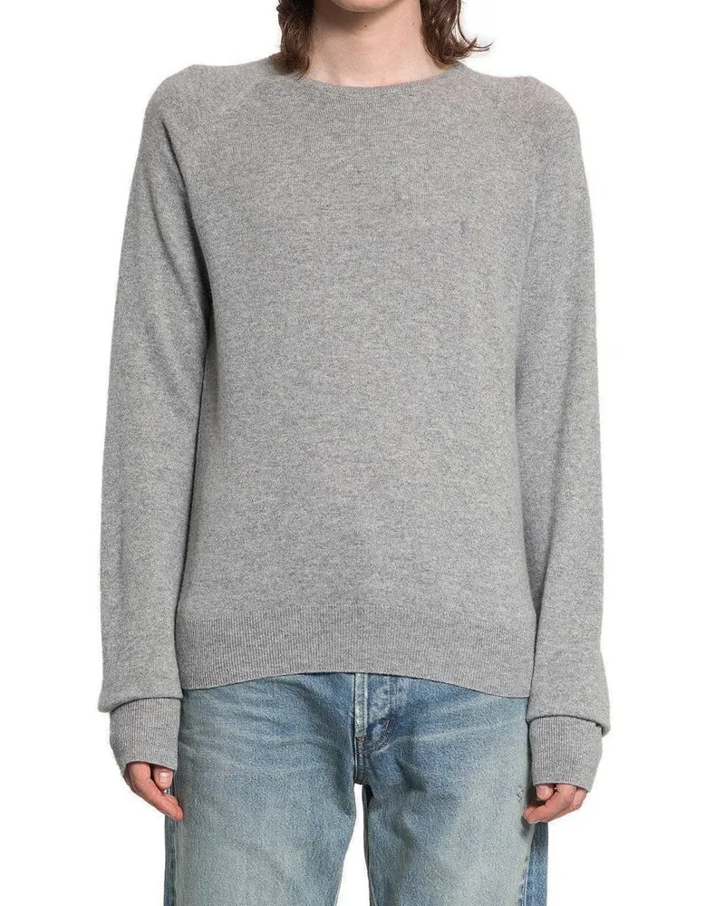 Saint Laurent Men's Gray Cashmere Sweater Clothing Gray