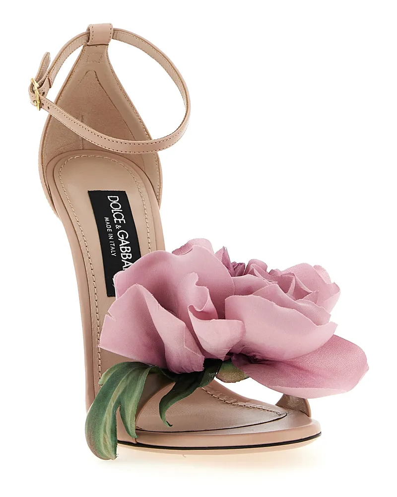 Dolce & Gabbana Women's Multicolor Calfskin Stiletto Heel Sandals Pink