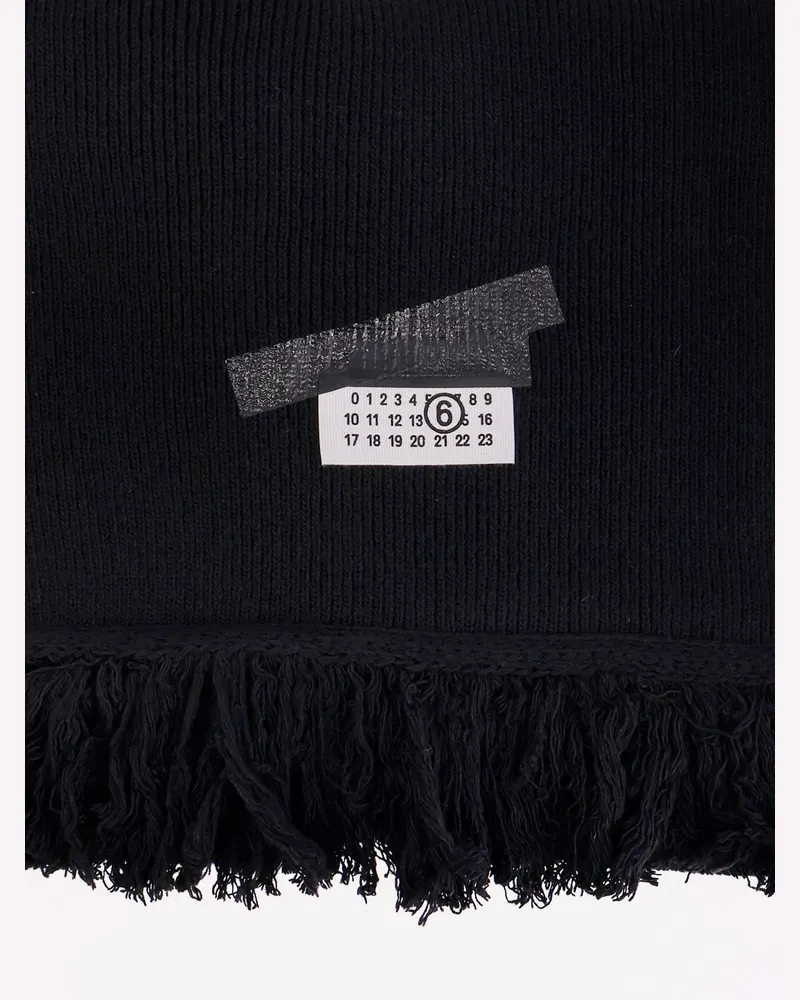 Maison Margiela Men's Scarf Wool-Blend Black Scarfs Black