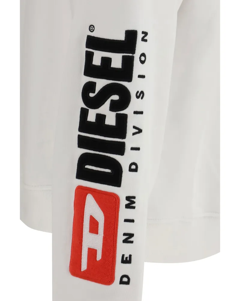 Diesel Men's Cotton Sweatshirt White Sweatshirts Sweater White