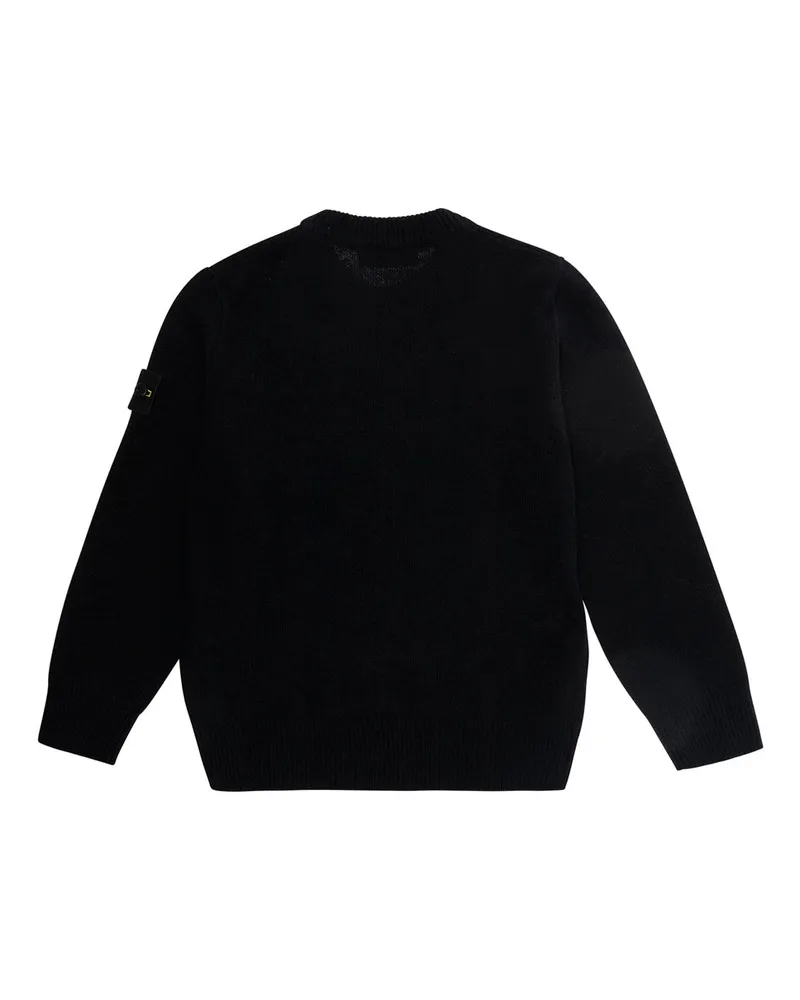 Stone Island Boys' Crew Neck Sweater Black Wool Tops Top Black