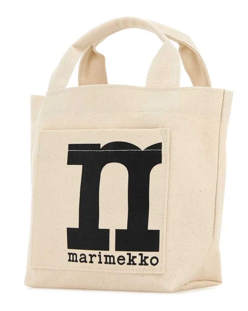 Marimekko Women's Melange Sand Canvas Shopping Bag 100 Exterior: Cotton Borse A Mano Beige