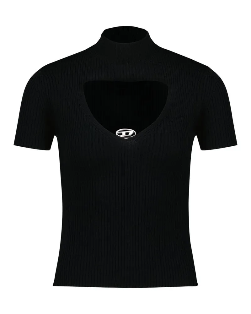 Diesel Women M-Olive T-Shirt Black Wool Black
