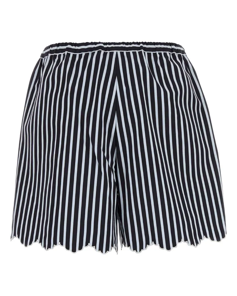 Patou Women's Embroidered Cotton Shorts Navystripes Exterior: Bermuda Navy