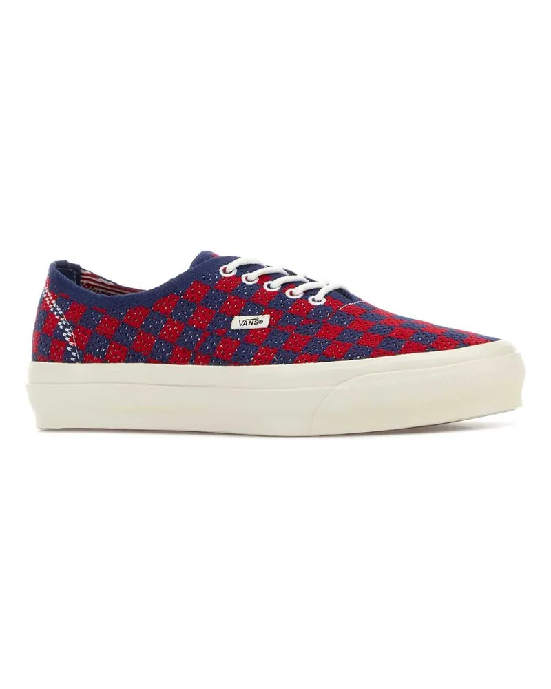 Vans Unisex Embroidered Canvas Lx Authentic Sneakers Punkcheckredblue Red