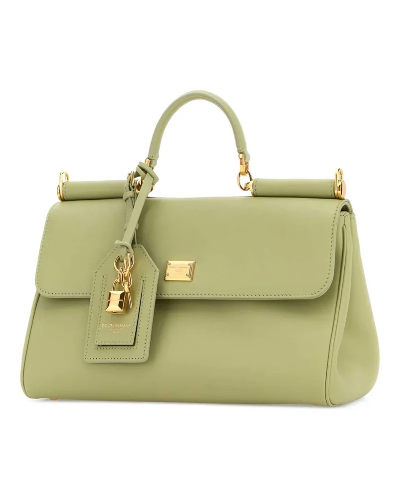Dolce & Gabbana Women's Pastel Green Leather My Sicily Handbag Salvia1 Pvc Vitello Borse A Mano Green