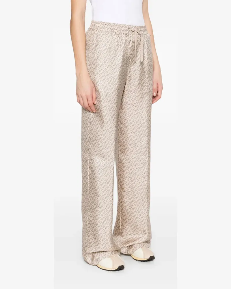 Herno Women's Hanging Hook-Print Trousers Beige Ss25 W Beige