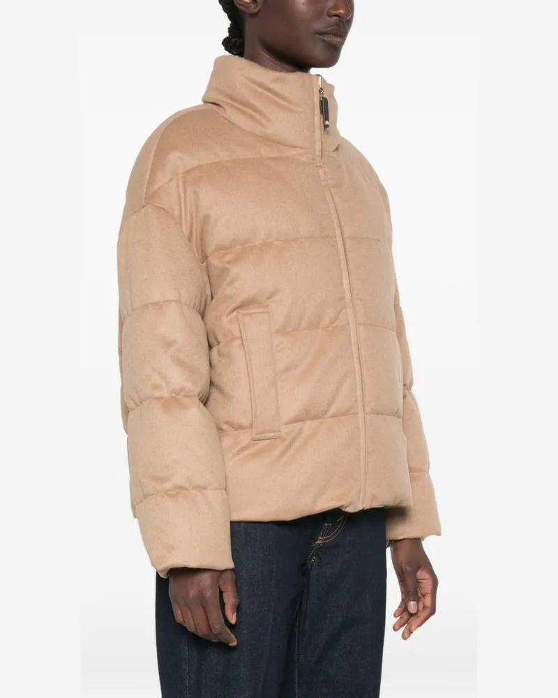 Max Mara Women's Down Jacket Mtcmora Beige Camelwool Puffer Beige