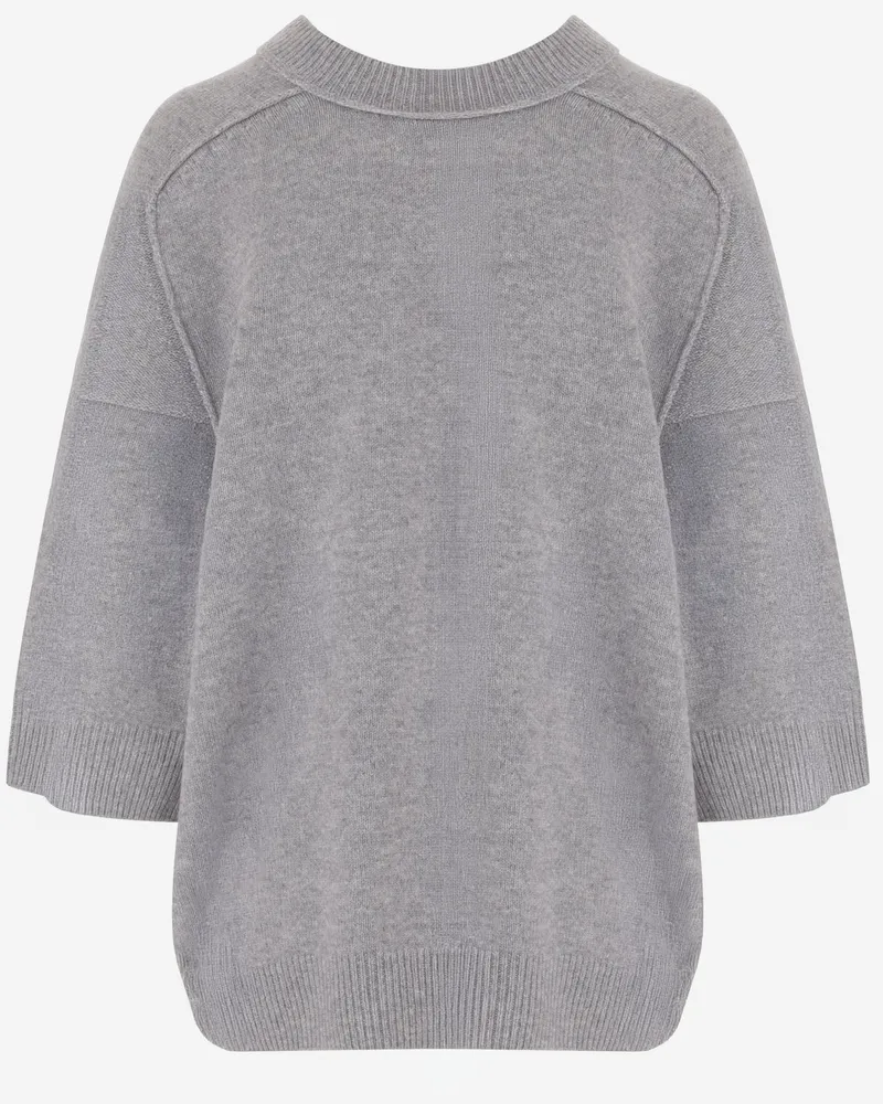 Carven Women Cashmere V-Neck Sweater Light Grey Gray