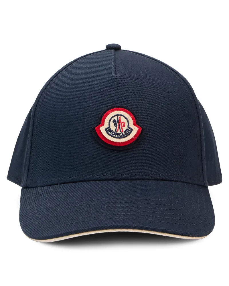 Moncler L20913B00041 Cotton with Logo Patch Baseball Cap — Navy Navy