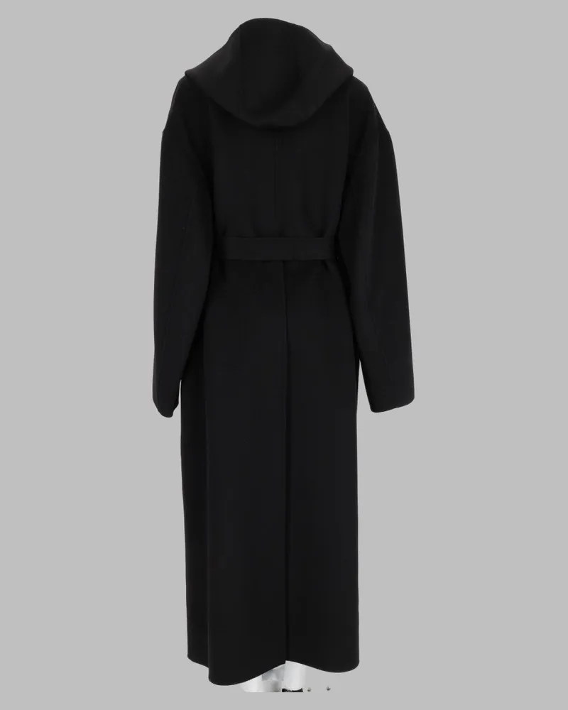 SPORTMAX Virgin Wool Oversized Coat — Black Black