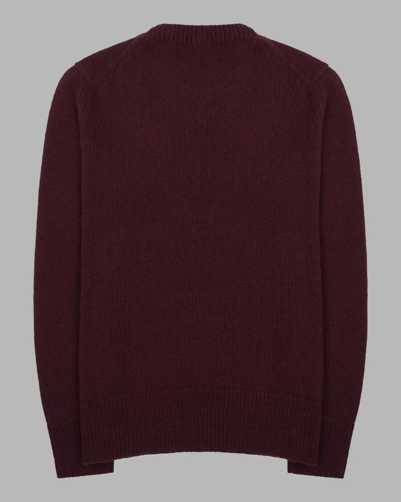Burberry Wool Cashmere Logo Sweater — Burgundy Burgundy