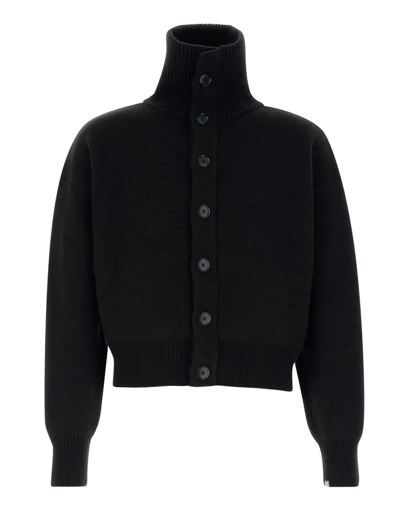 extreme cashmere Men's Black Cashmere Nâ°377 Cardigan Raven Exterior: Maglieria Sweater Black