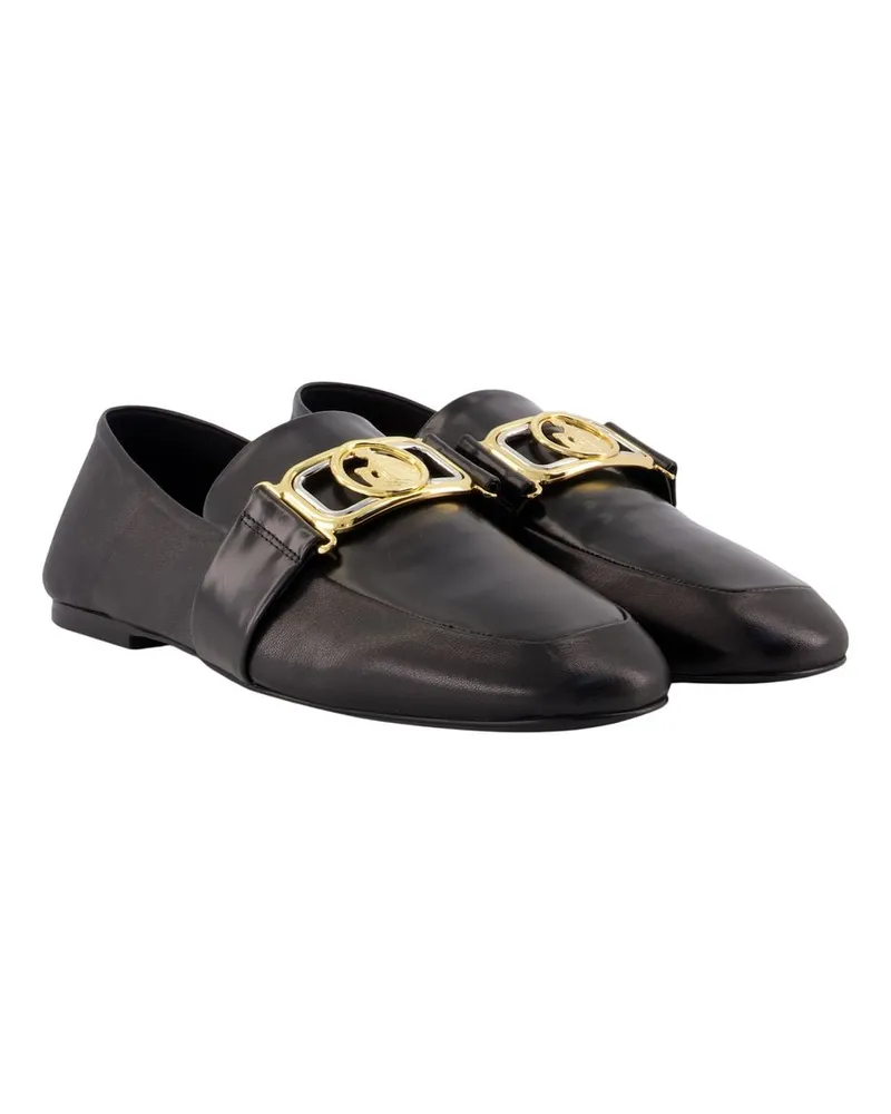 Lanvin Women's Mere Et Lenfant Loafers -  Leather Black Calfskin Shoes Flat-Shoes Black