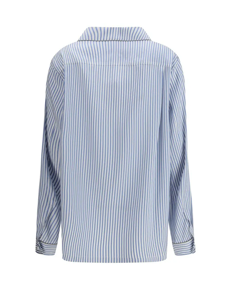 Tom Ford Women Multicolor Silk Top Sleepwear Blue