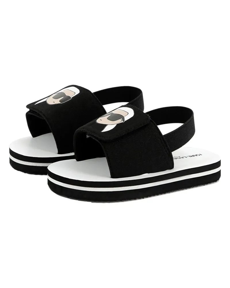 Karl Lagerfeld Textile Construction Sandals — Black Black