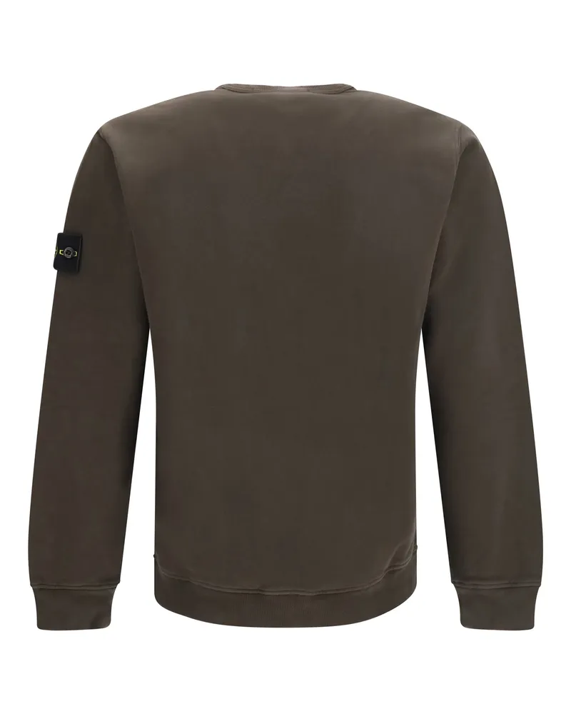 Stone Island Crewneck Cotton Sweatshirt — Gray Gray