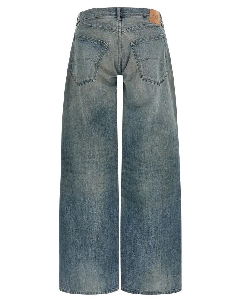 Balenciaga Women's Blue Cotton Relaxed Fit Jeans Clothing Blue