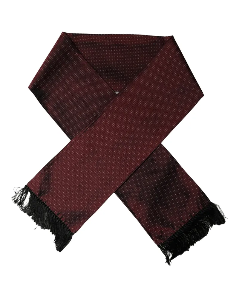 Dolce & Gabbana Silk Dotted Scarf — Burgundy Burgundy