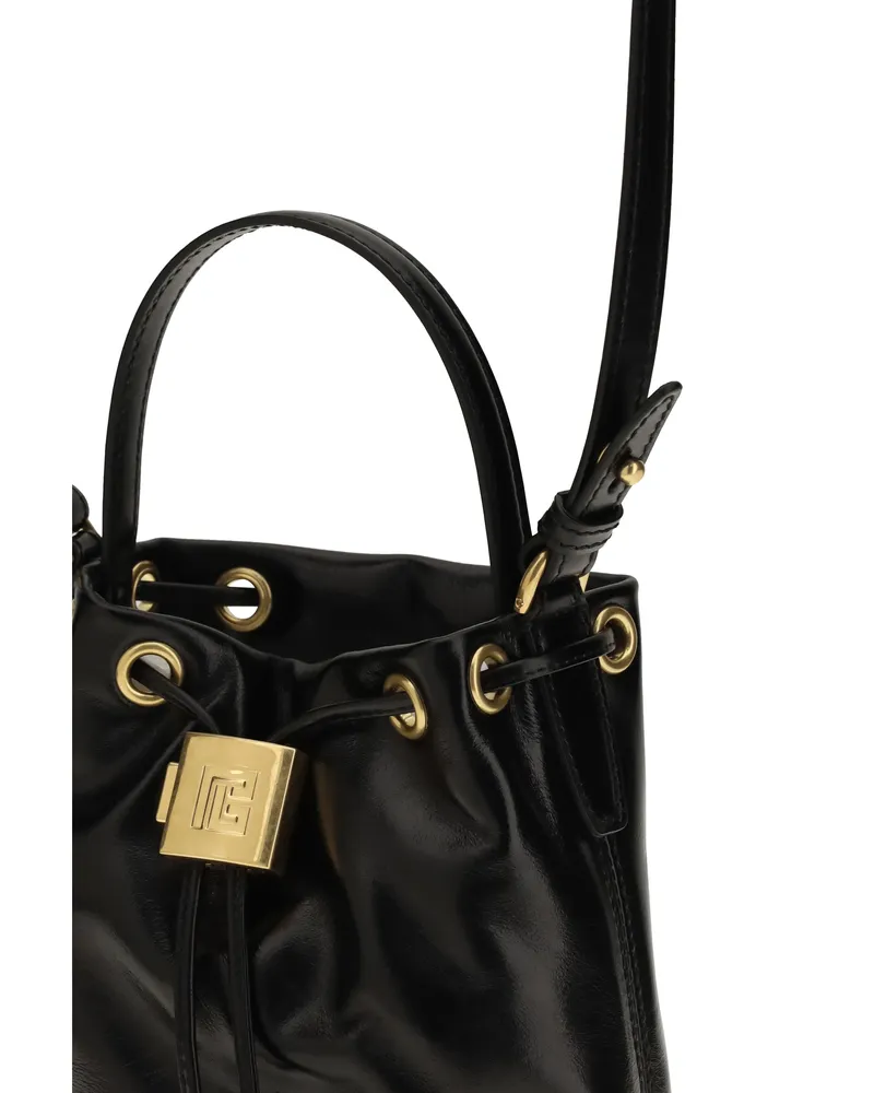 Balmain Women's Bucket Bag Pulse Black Calf Leather Black