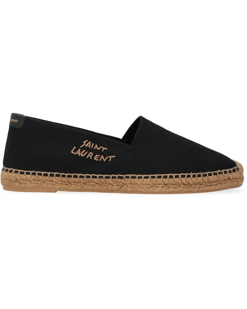 Saint Laurent Men's Black Canvas Espadrilles Linen; Cotton; Polyurethane Flat Shoes Black