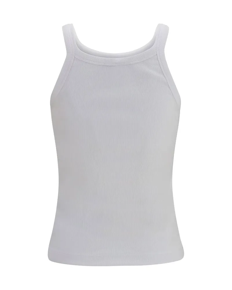 Fendi Women's White Cotton Sleeveles T-Shirt White