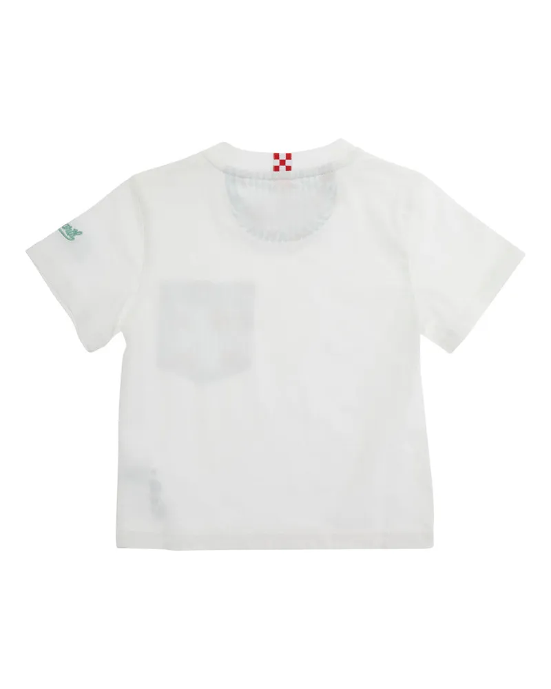 MC2 Saint Barth Octopus-Print Striped Cotton T-Shirt — White White