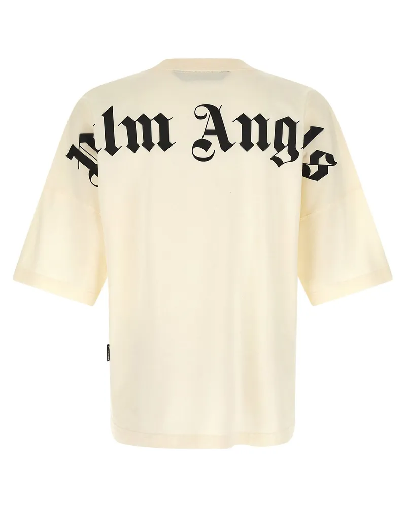 Palm Angels Logo-Print T-Shirt — Cream Cream