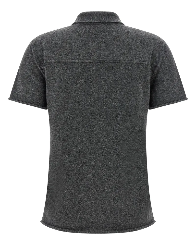 Miu Miu Cashmere Polo Shirt — Charcoal Charcoal