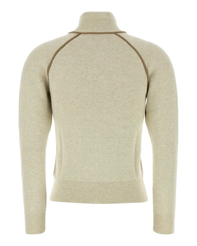 Étoile Isabel Marant Women's Melange Cream Stretch Cotton Blend Lanya Cardigan Lightgreycamel Felpe Sweater Beige