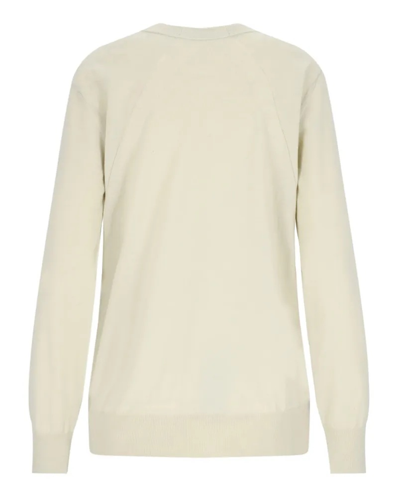 Jil Sander Women's Sweaters Green Wool Ivory
