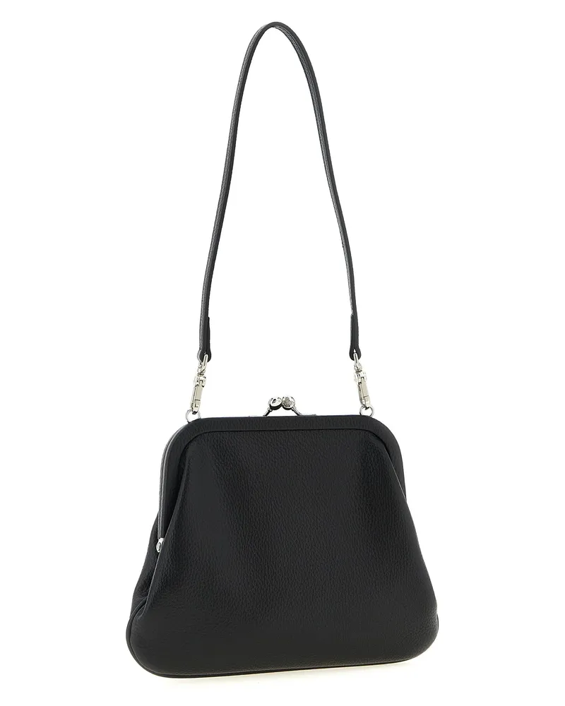 Vivienne Westwood Women's Textured Leather With Orb Logo Clutch Black Polyurethane Black