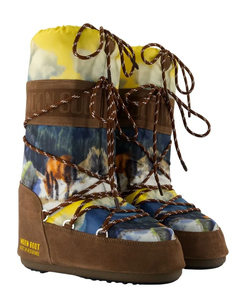 Moon Boot Women's Mb X Gir Icon Postcard Boots - Moon Synthetic Multicolor Shoes Multicolor