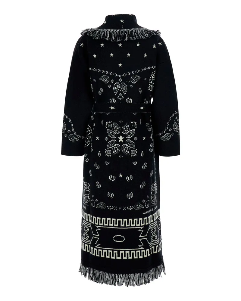 Alanui Women Coat Bandana Jacquard Black Tops Top Black