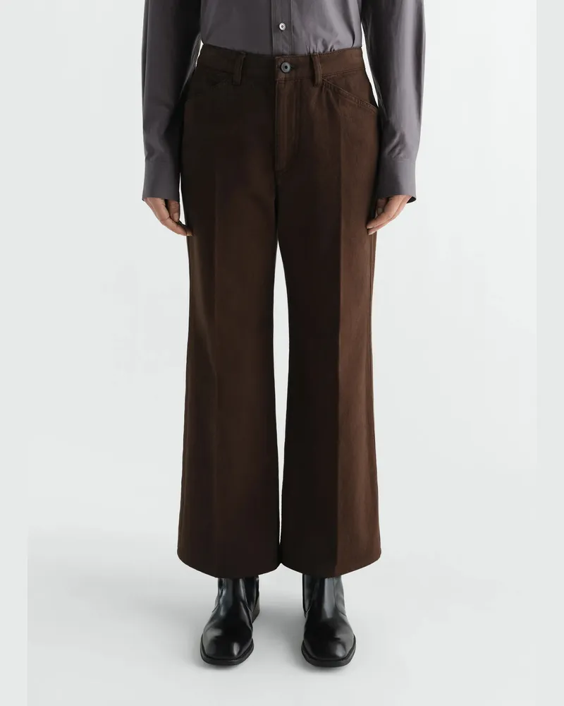 Christophe Lemaire 5-Pocket Flared Trousers — Brown Brown