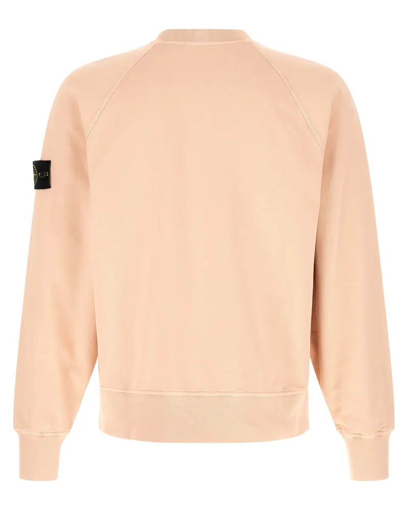 Stone Island Garment-Dyed Cotton Sweatshirt — Pink Pink