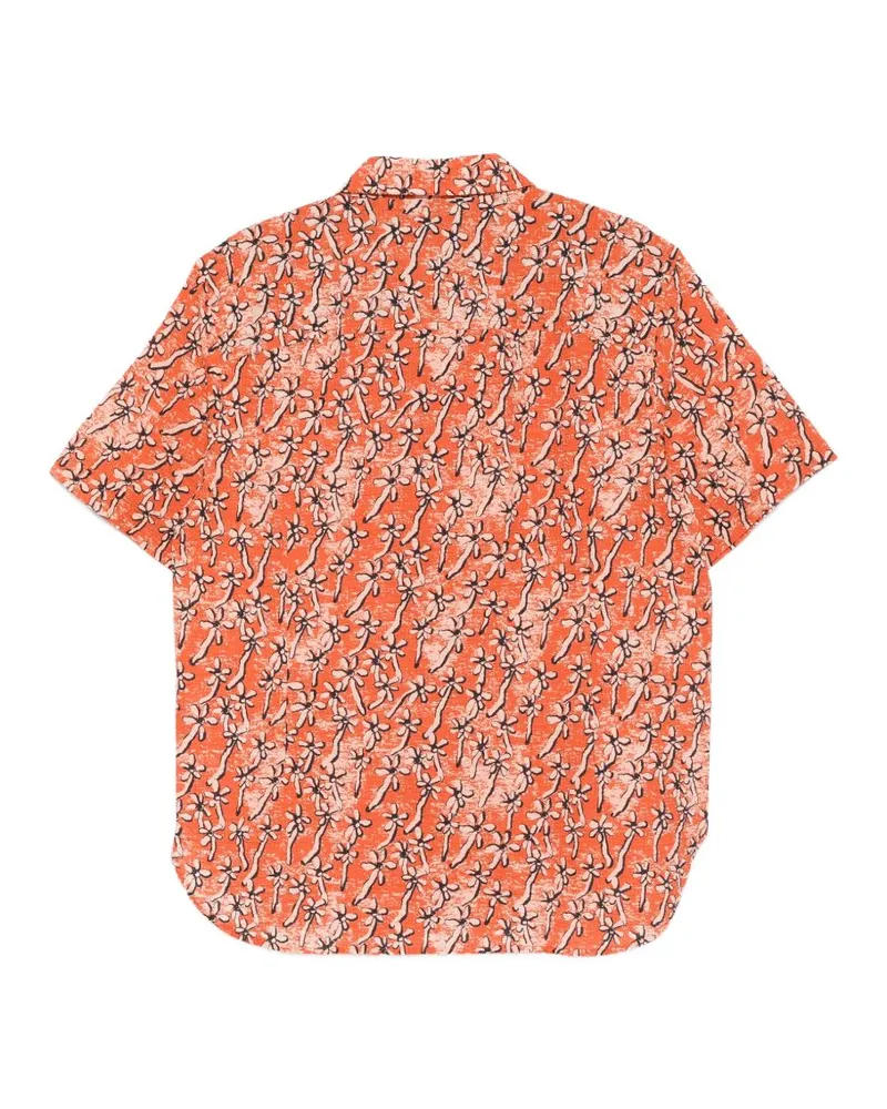 Paul Smith Field Floral cotton shirt Orange