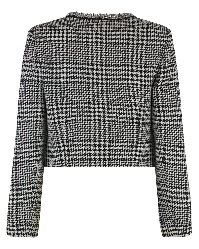 Self-Portrait Women's Jacquard Knit Jacket Black-White Polyester Black/white 