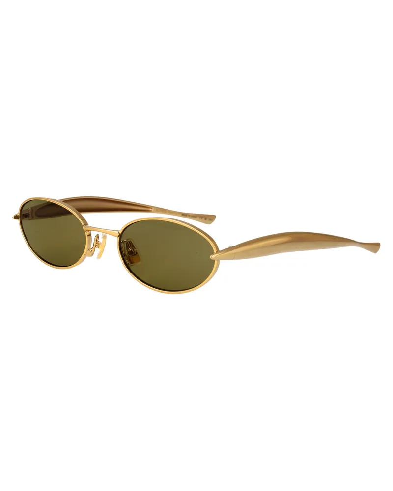 Bottega Veneta BV1386S Metal Frame Sunglasses — Gold Gold
